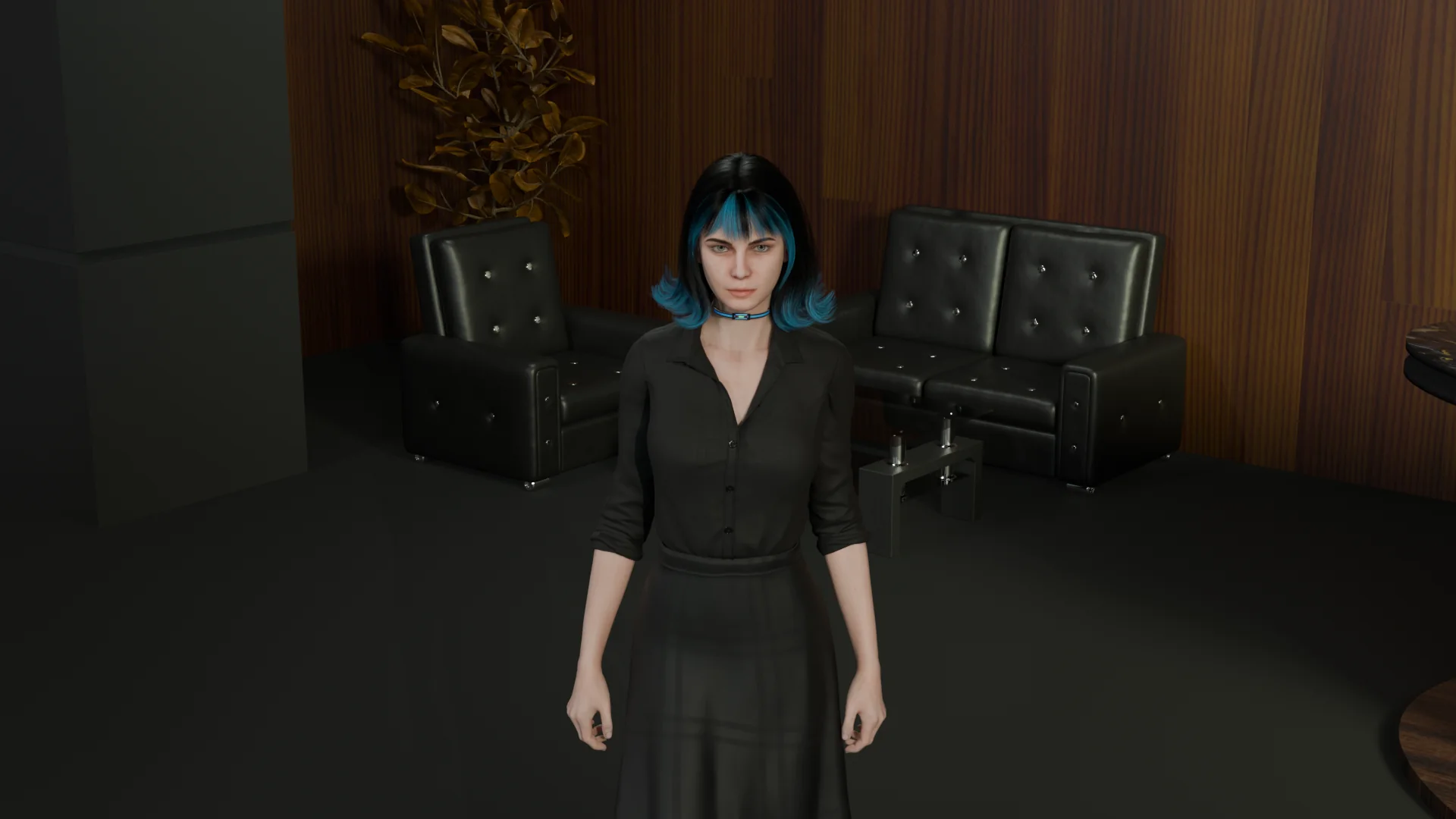 Wide concept image of Elise on the newsroom set